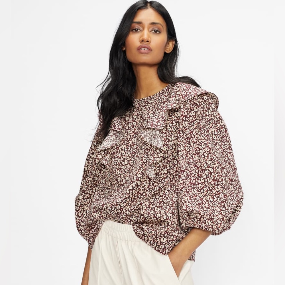 Ted Baker Sanjaa Frill Detail Balloon Sleeve Top